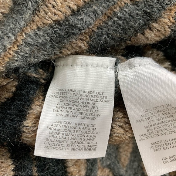 Jones New York Wool Mohair Blend wavy Stripe Ombré Cardigan Sweater Size Small - Picture 15 of 15